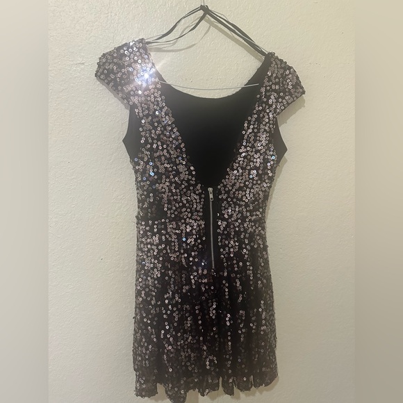 Black Sequenced Dress - Picture 2 of 3